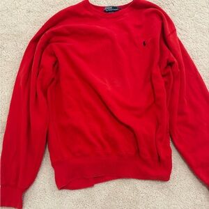 Polo by Ralph Lauren Men's Red Crewneck Sweatshurt